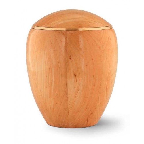 Wooden Urn (Round Top in Natural Wood)